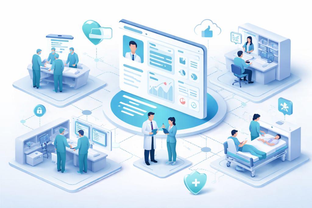 paperless IPD software India digital hospital workflow with doctors using electronic patient records